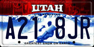 UT license plate A218JR
