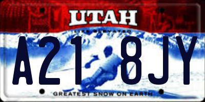 UT license plate A218JY