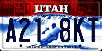UT license plate A218KT