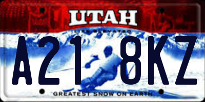 UT license plate A218KZ