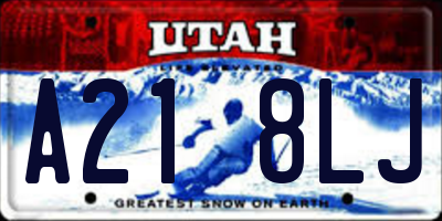 UT license plate A218LJ