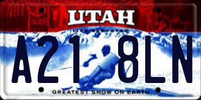 UT license plate A218LN