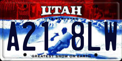 UT license plate A218LW