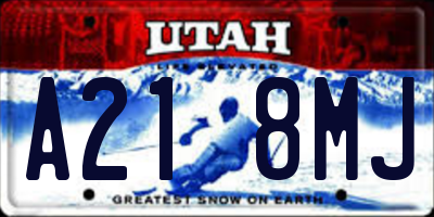 UT license plate A218MJ