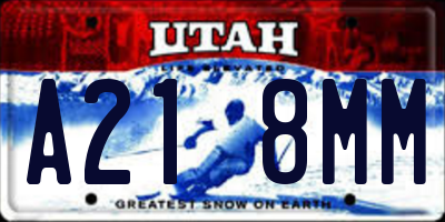 UT license plate A218MM