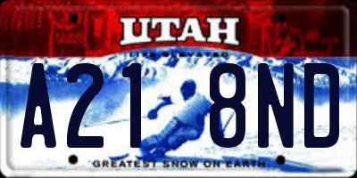 UT license plate A218ND