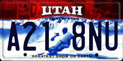 UT license plate A218NU