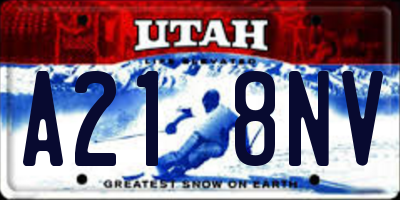 UT license plate A218NV