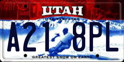 UT license plate A218PL