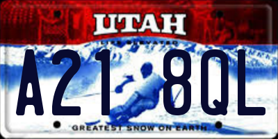 UT license plate A218QL