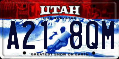 UT license plate A218QM