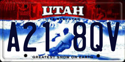 UT license plate A218QV