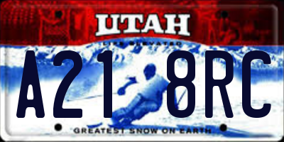 UT license plate A218RC