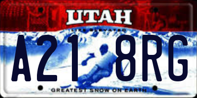 UT license plate A218RG