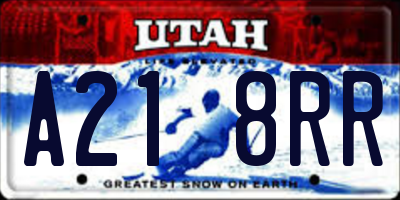 UT license plate A218RR