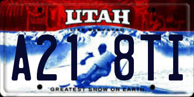 UT license plate A218TI