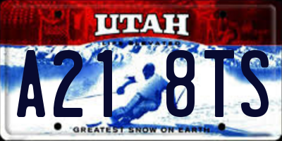 UT license plate A218TS