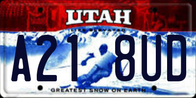 UT license plate A218UD