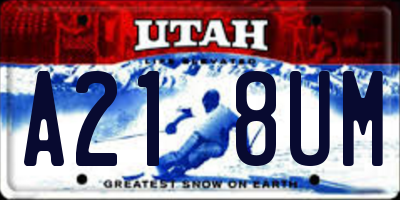 UT license plate A218UM