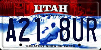UT license plate A218UR