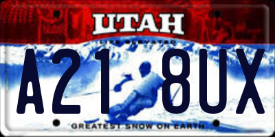 UT license plate A218UX