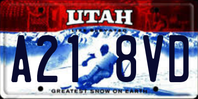UT license plate A218VD
