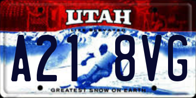 UT license plate A218VG