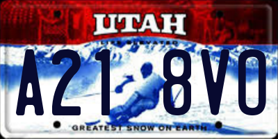 UT license plate A218VO