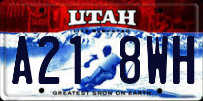 UT license plate A218WH