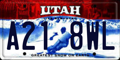 UT license plate A218WL