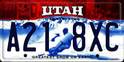 UT license plate A218XC