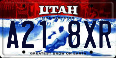 UT license plate A218XR