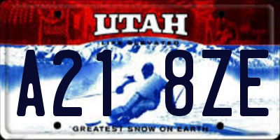 UT license plate A218ZE