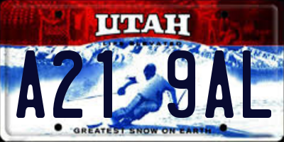 UT license plate A219AL