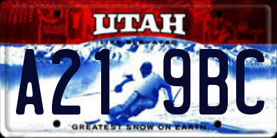 UT license plate A219BC