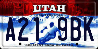 UT license plate A219BK