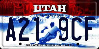 UT license plate A219CF
