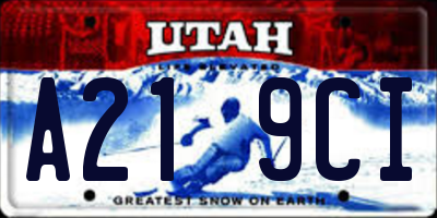 UT license plate A219CI