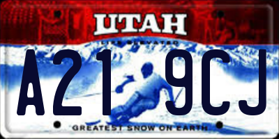 UT license plate A219CJ