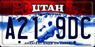UT license plate A219DC