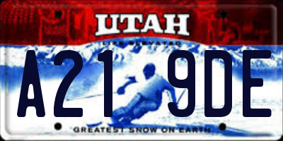 UT license plate A219DE