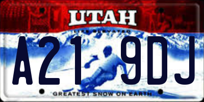 UT license plate A219DJ