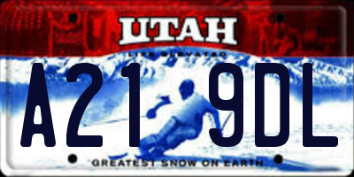 UT license plate A219DL