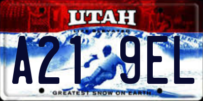 UT license plate A219EL