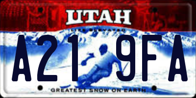 UT license plate A219FA