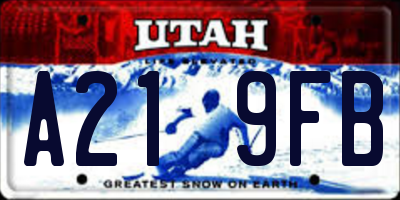 UT license plate A219FB