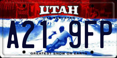 UT license plate A219FP