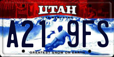 UT license plate A219FS