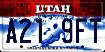 UT license plate A219FT