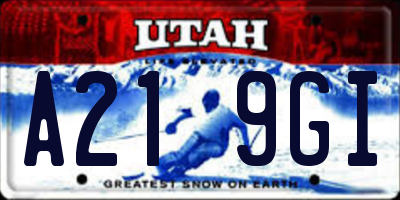 UT license plate A219GI